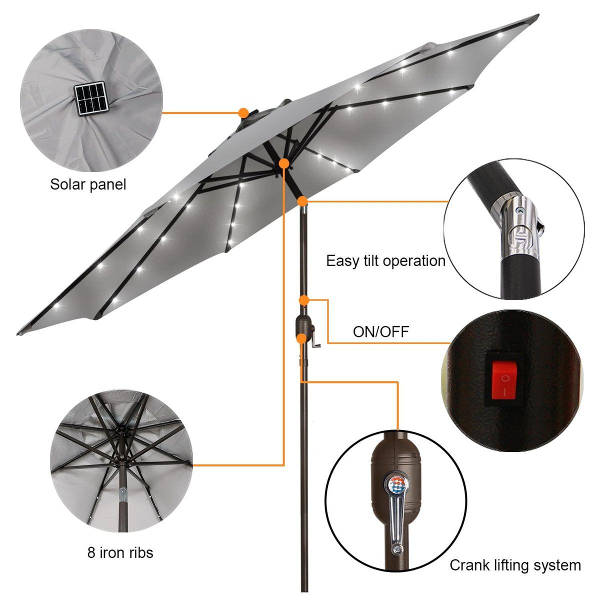 Blissun tilt and crank mechanism for easy shade adjustment