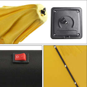 Tilt function on Blissun umbrella allows flexible sun coverage.