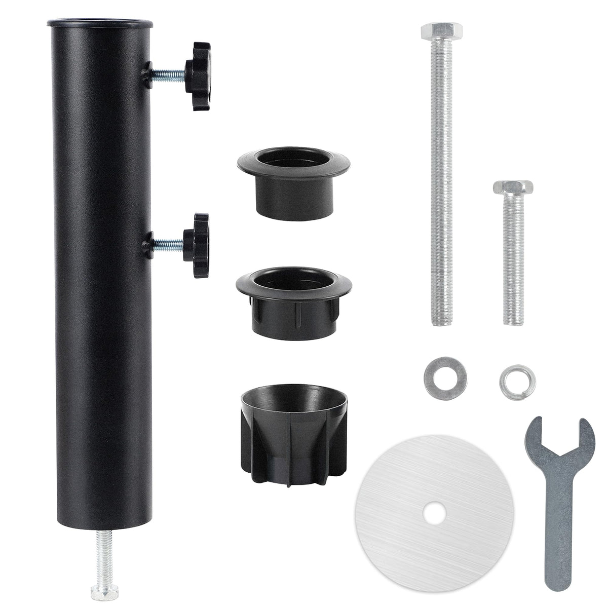 Blissun umbrella base tube in black with a heavy-duty steel core.