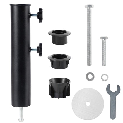 Blissun umbrella base tube in black with a heavy-duty steel core.
