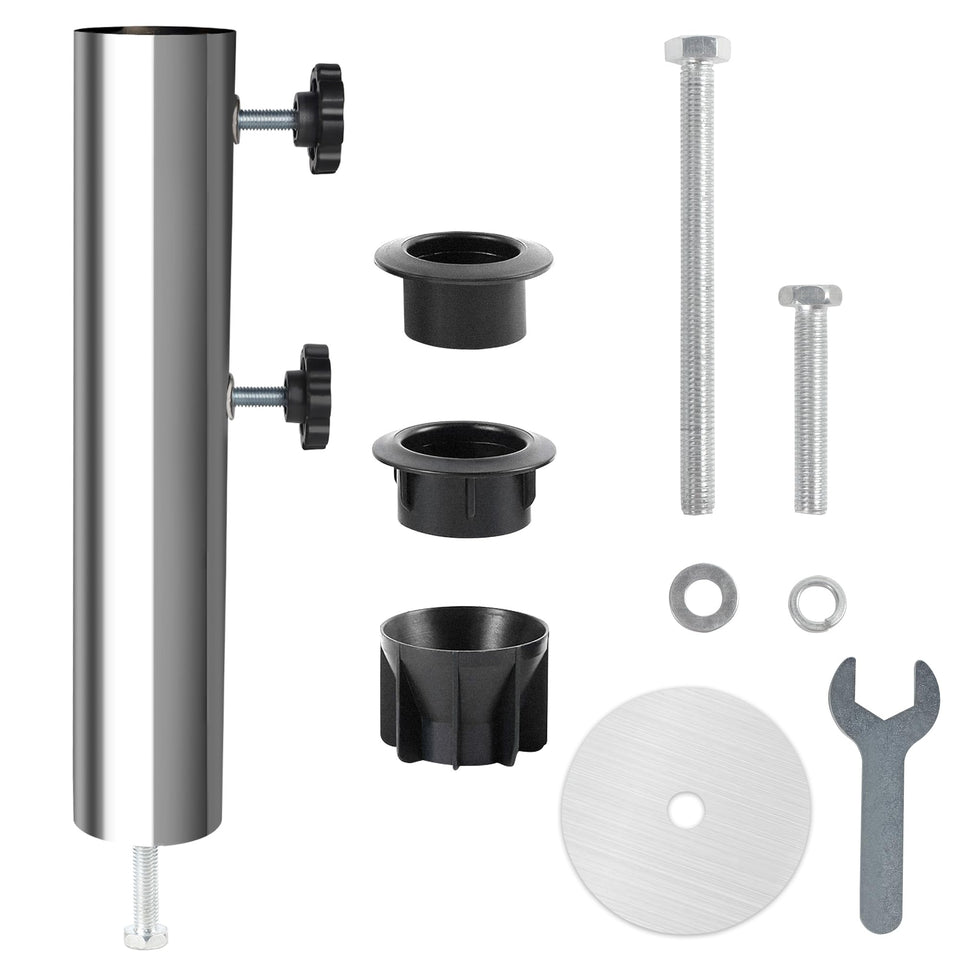 Blissun stainless steel umbrella base tube showing durable outdoor use and corrosion resistance