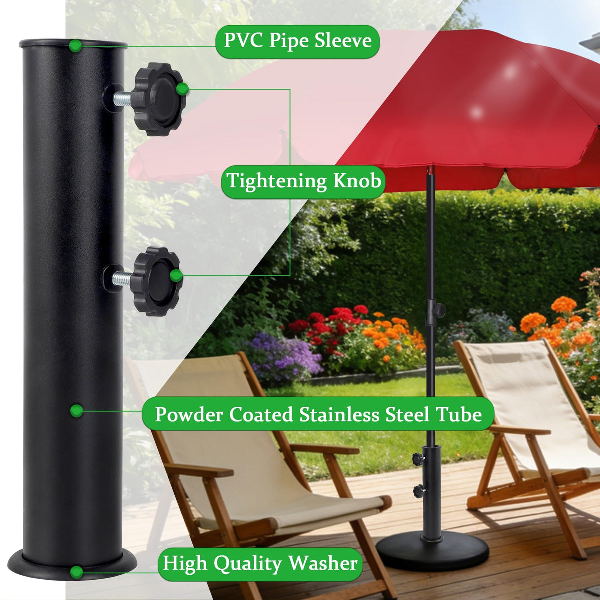 Blissun universal sleeves set with three sizes for a wobble-free fit.