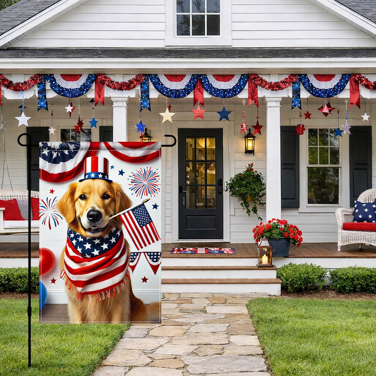 BlissYard American flag hat flag adds festive charm for Memorial and Independence Day.