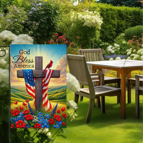 BlissYard Christian garden decor flag for outdoor spaces