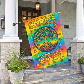 BlissYard colorful hippie garden flag adds boho charm to yard and porch.