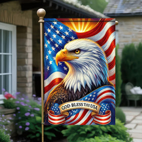BlissYard double-sided American flag yard flag ensures clear reading from any angle.