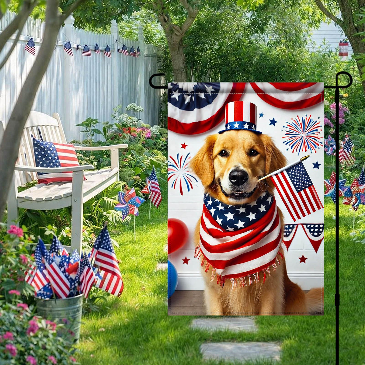 BlissYard double-sided flag stays vibrant from all angles.