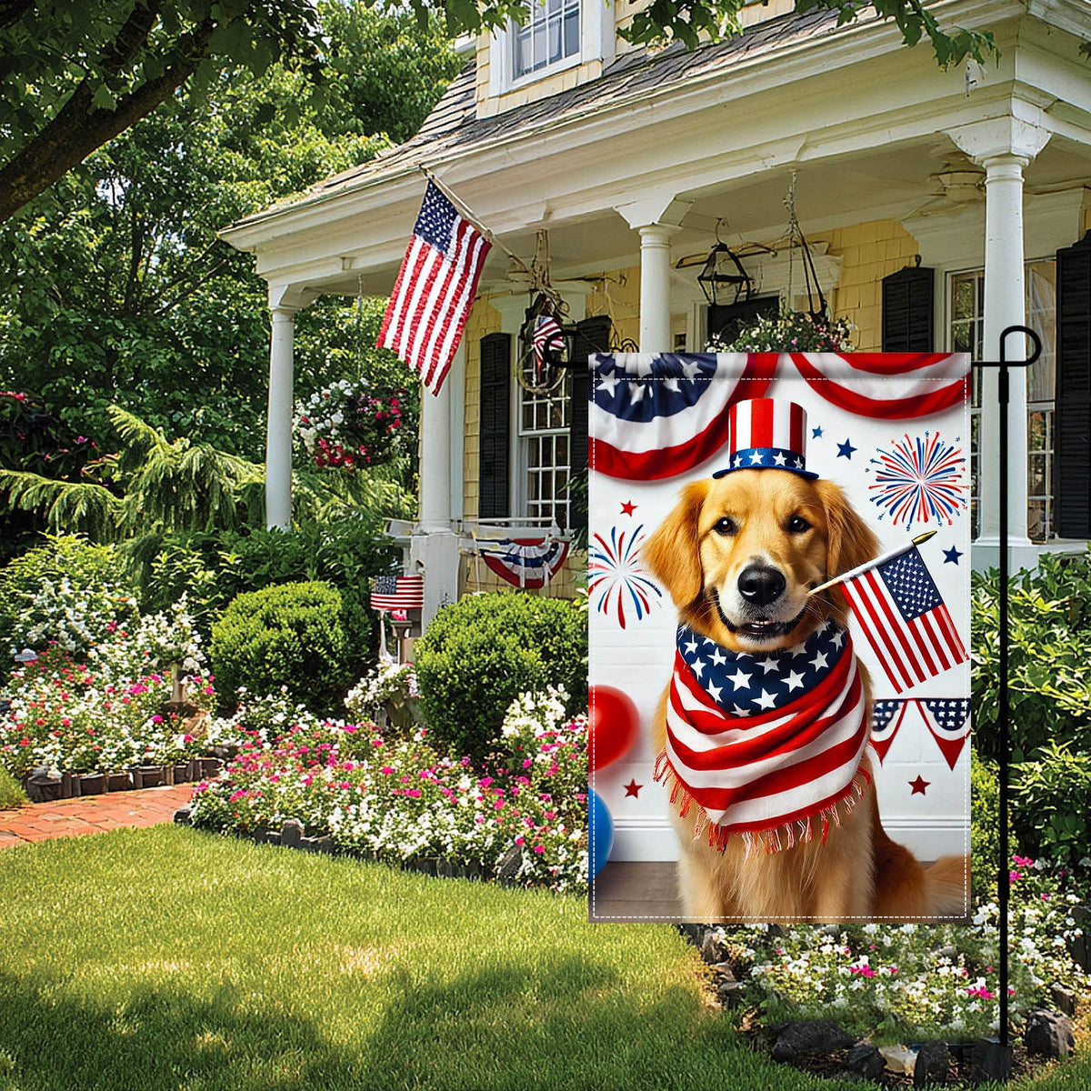 BlissYard garden flag outdoor weatherproof design withstands wind and rain.