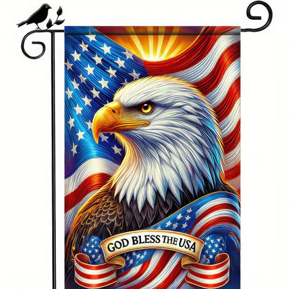 BlissYard God Bless America flag with majestic eagle for outdoor pride and long-lasting display.