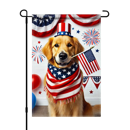 BlissYard Golden Retriever flag front view for cheerful outdoor decor and yard welcome.