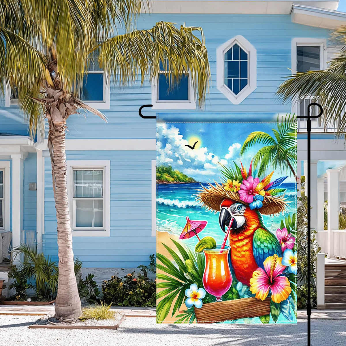BlissYard Hawaiian design garden flag suitable for luau celebrations