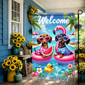 BlissYard heart sunglasses dachshund flag welcomes guests with style