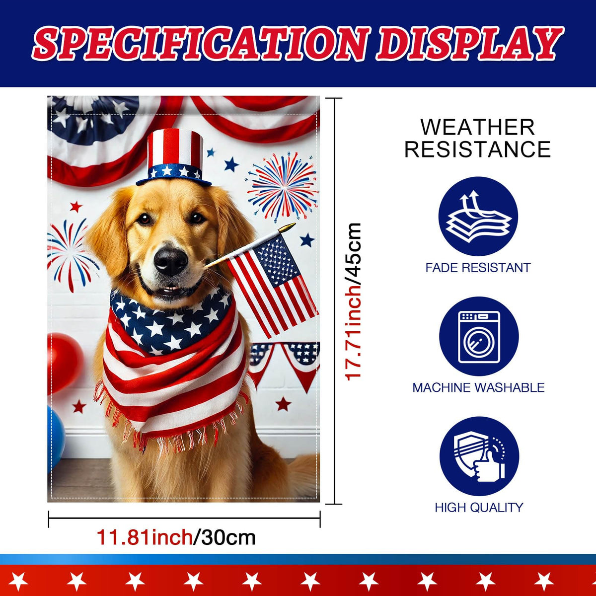 BlissYard Independence Day yard flag creates curbside celebration lighting.