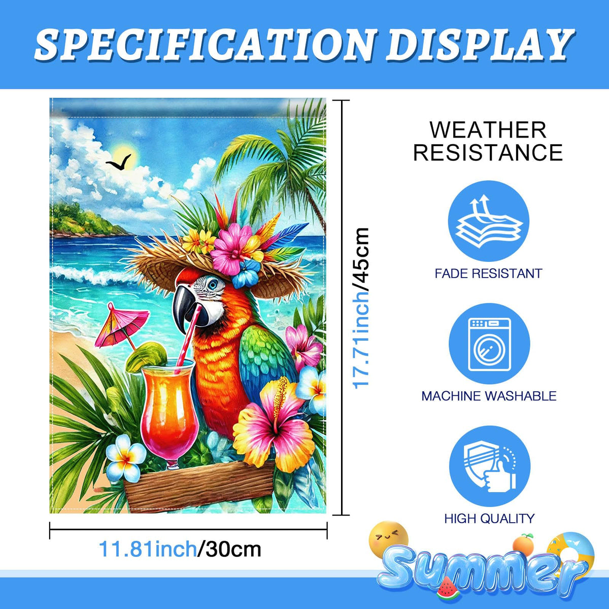 BlissYard double-sided parrot flag for reliable visibility during gatherings