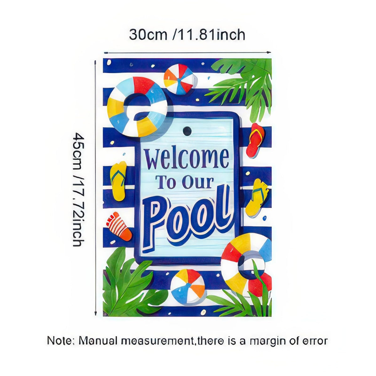 BlissYard poolside banner featuring beach balls for bright summer decor