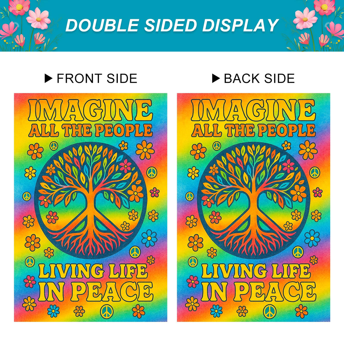 BlissYard porch decor flag elevates outdoor living spaces with peace design.