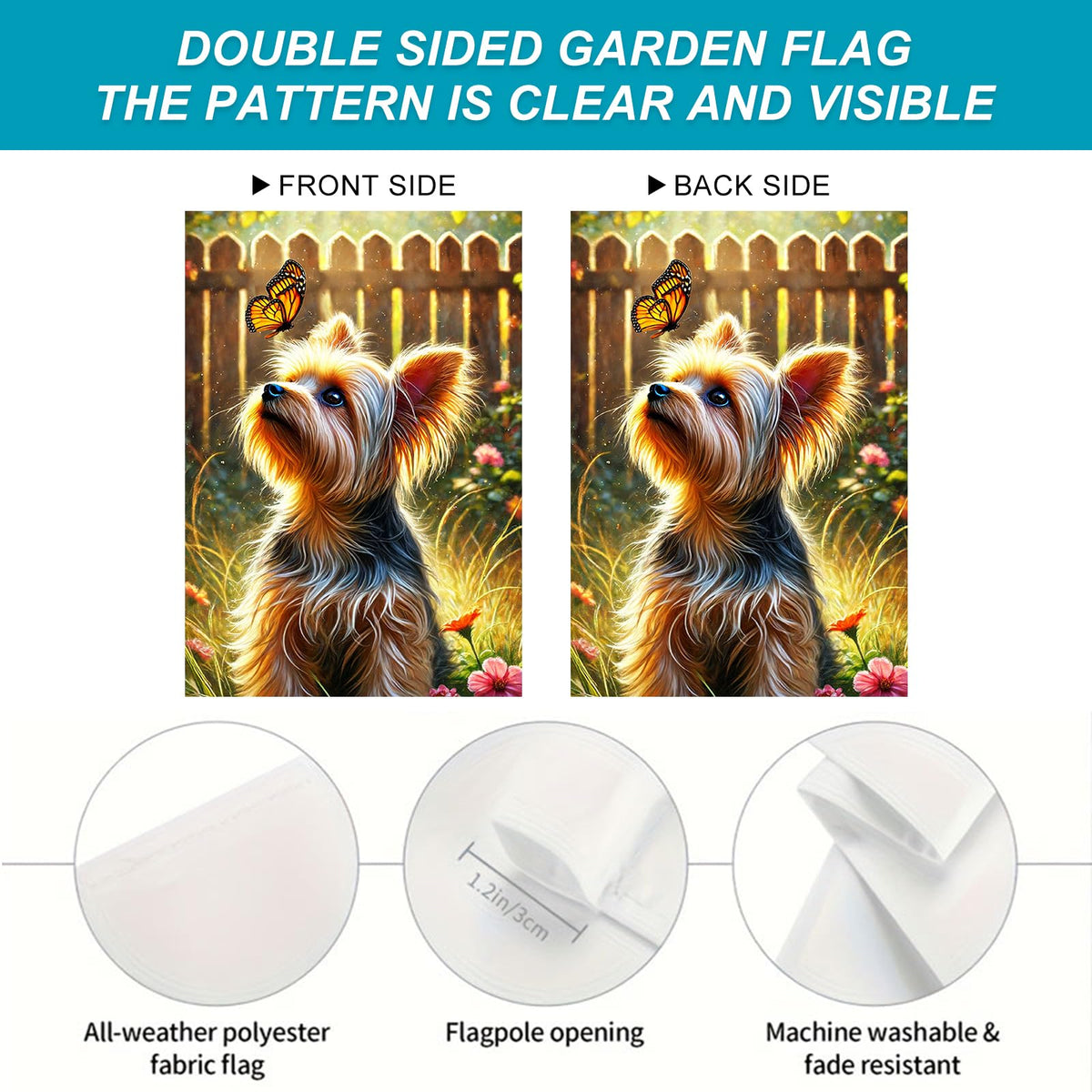 BlissYard 12x18 garden flag fits standard stands for versatile display