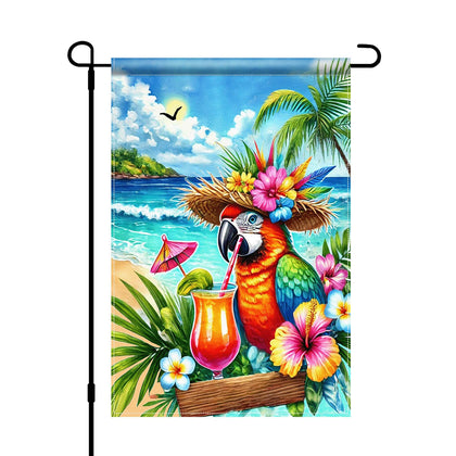 BlissYard Summer Parrot Garden Flag with double-sided print for versatile viewing