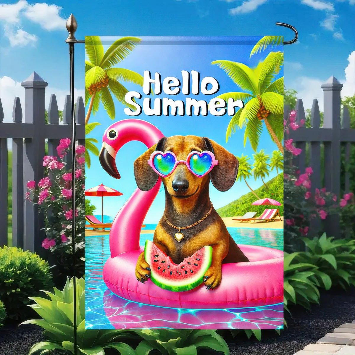 BlissYard watermelon flag adds bright summer vibes to your outdoor space.