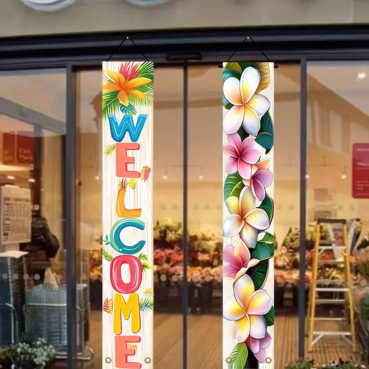 BlissYard Welcome tropical letters banner creates inviting vibes for parties or home decor.