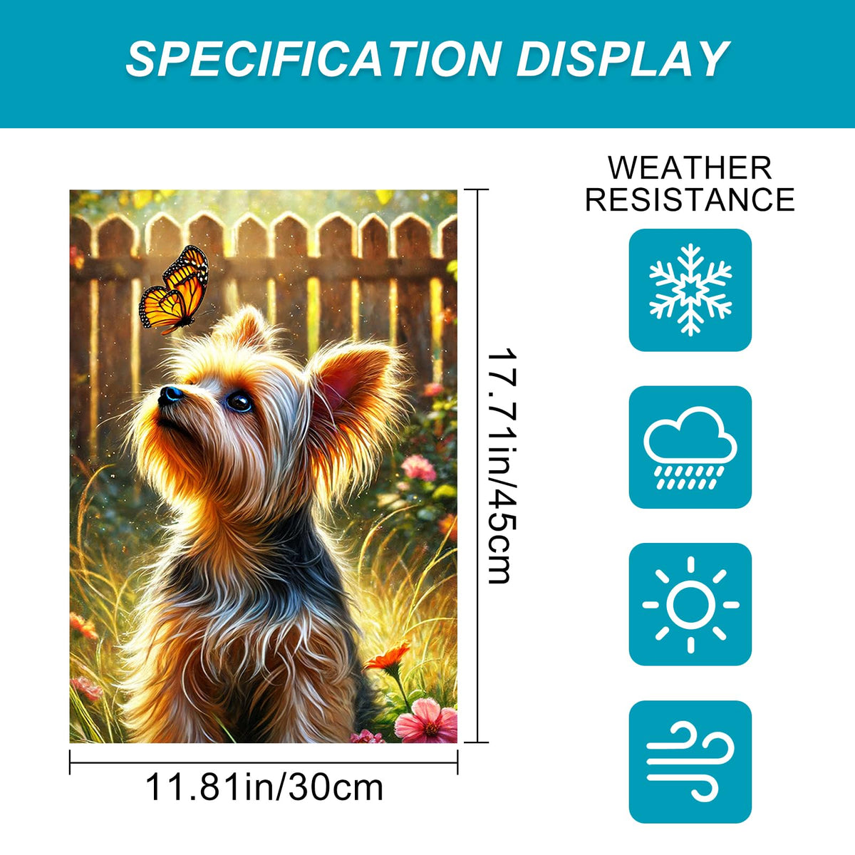 BlissYard Yorkshire Terrier artwork flag highlighting expressive eyes
