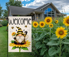 BLKWHT burlap garden flag texture adds rustic charm to outdoor spaces.