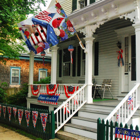 BLKWHT double-sided pattern ensures visibility from multiple angles for outdoor spaces.