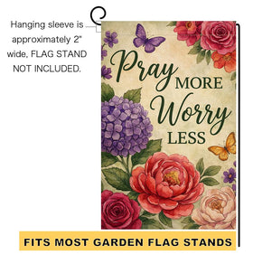 BLKWHT Garden flag for standard stands, 12x18, easy setup.