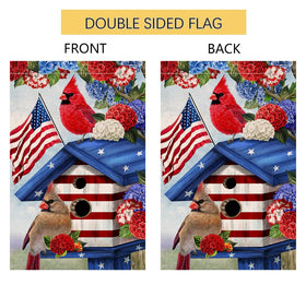 BLKWHT outdoor flag on patio highlights seasonal charm without requiring a separate pole.