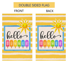 BLKWHT Outdoor flag brightens decks and patios with colorful summer design