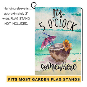 BLKWHT patio-deck flag elevates yard decor with tropical flair.