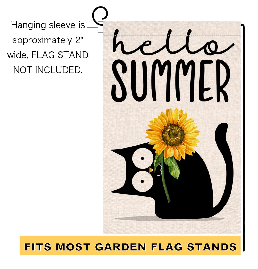 BLKWHT Flag fluttering on a garden fence invites summer vibes.