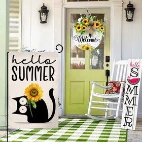 BLKWHT Outdoor flag demonstrates weather resistance for seasons of use.