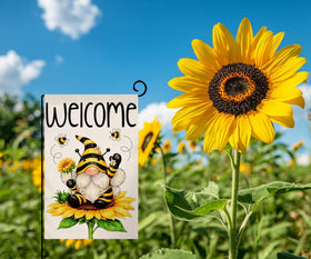 BLKWHT sunflower design flag brightens porches, patios, and entryways.