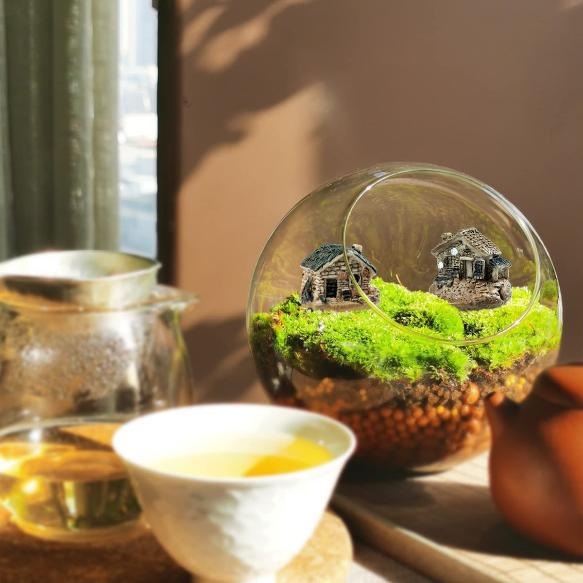 BLLREMIPSUR bonsai pot accents pair with gnomes and stones for whimsy