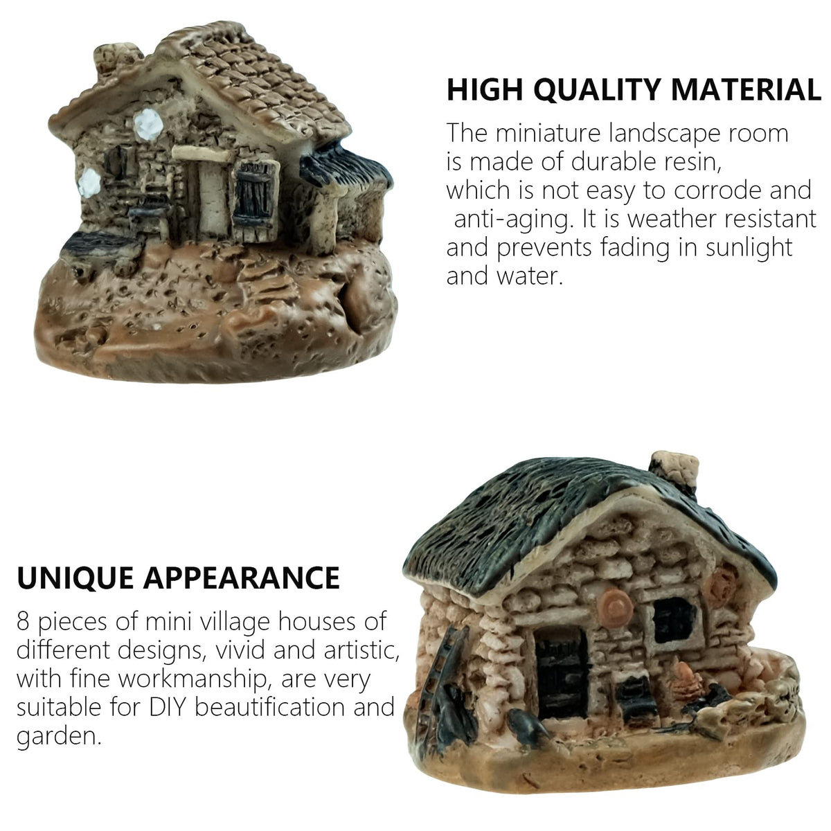 BLLREMIPSUR fairy garden cottage ensemble enhances terrariums and pots