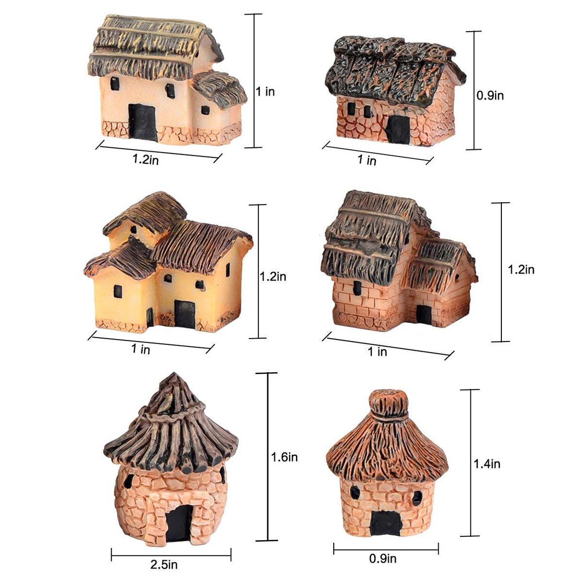 BLLREMIPSUR Fairy Garden Mini House 02 is a durable resin village for DIY garden scenes.