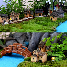 BLLREMIPSUR Fairy Garden Mini House 03 is a charming cottage for pot decorations and terrariums.