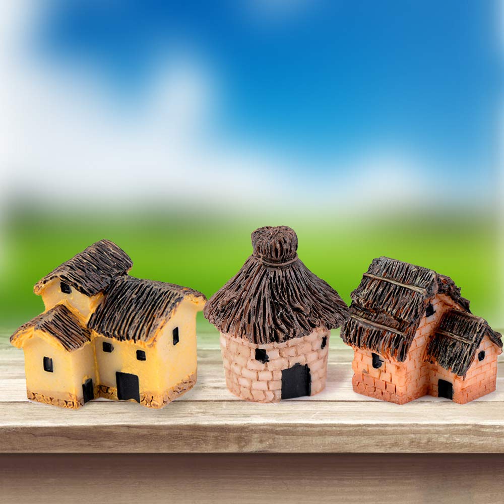 BLLREMIPSUR Fairy Garden Mini House 07 is durable yard decor for outdoor pots.