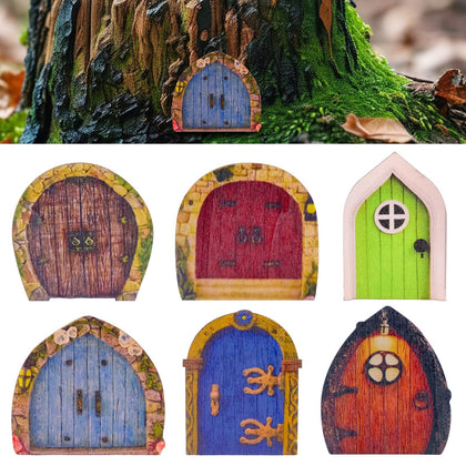 BLLREMIPSUR mini fairy door tree with flower design for bonsai and terrariums
