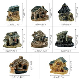 BLLREMIPSUR resin mini houses are waterproof and non-fading for outdoor displays