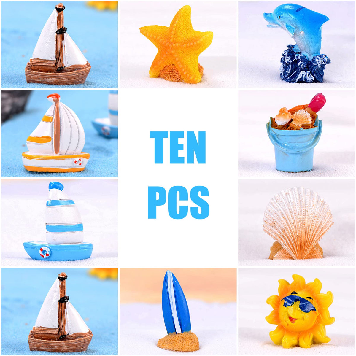 BLLREMIPSUR starfish figurine brightens coastal miniatures and fairy gardens