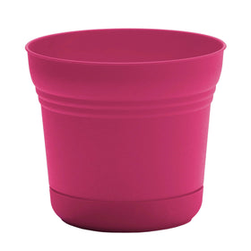 Bloem Saturn planter in fuchsia front view shows vibrant color and easy-care resin for indoor decor