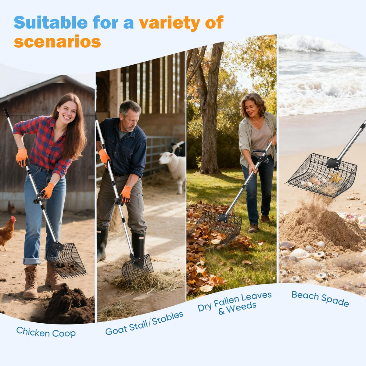 Bloksin four-bolt reinforced design prevents bending under heavy loads for reliable cleanup.