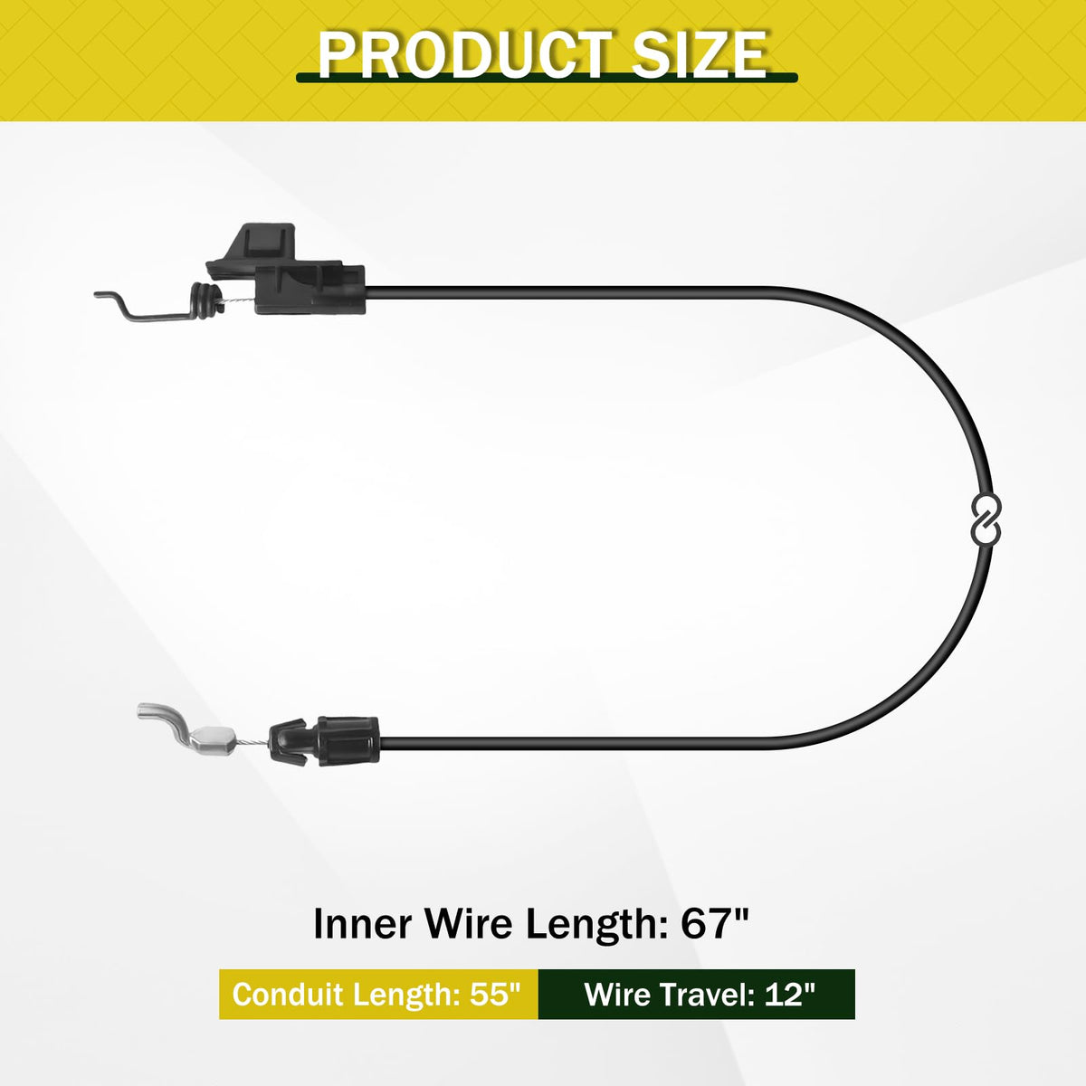 BLOLACDZ drive cable shown with fittings for Husqvarna HU550F compatibility.