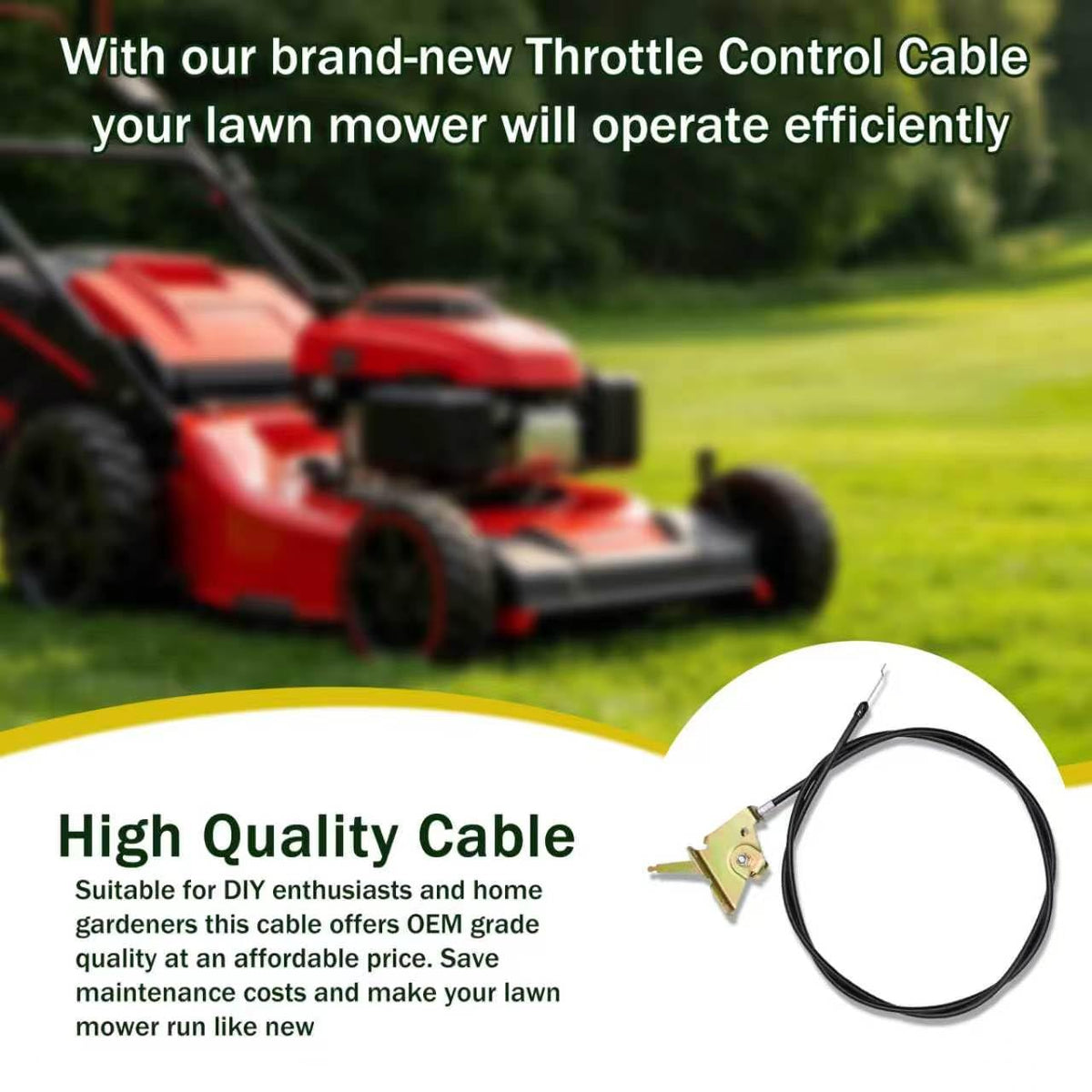 OEM-quality BLOLACDZ throttle cable supports reliable operation over seasons