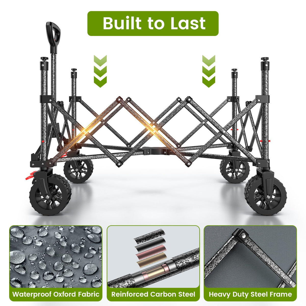 Blomoba wagon rated to 330lbs for heavy loads on outdoor trips