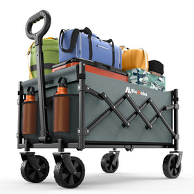 Blomoba collapsible wagon loaded for camping and groceries