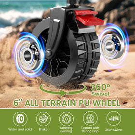 Blomoba wagon with 6-inch wider wheels handles sand and grass easily.