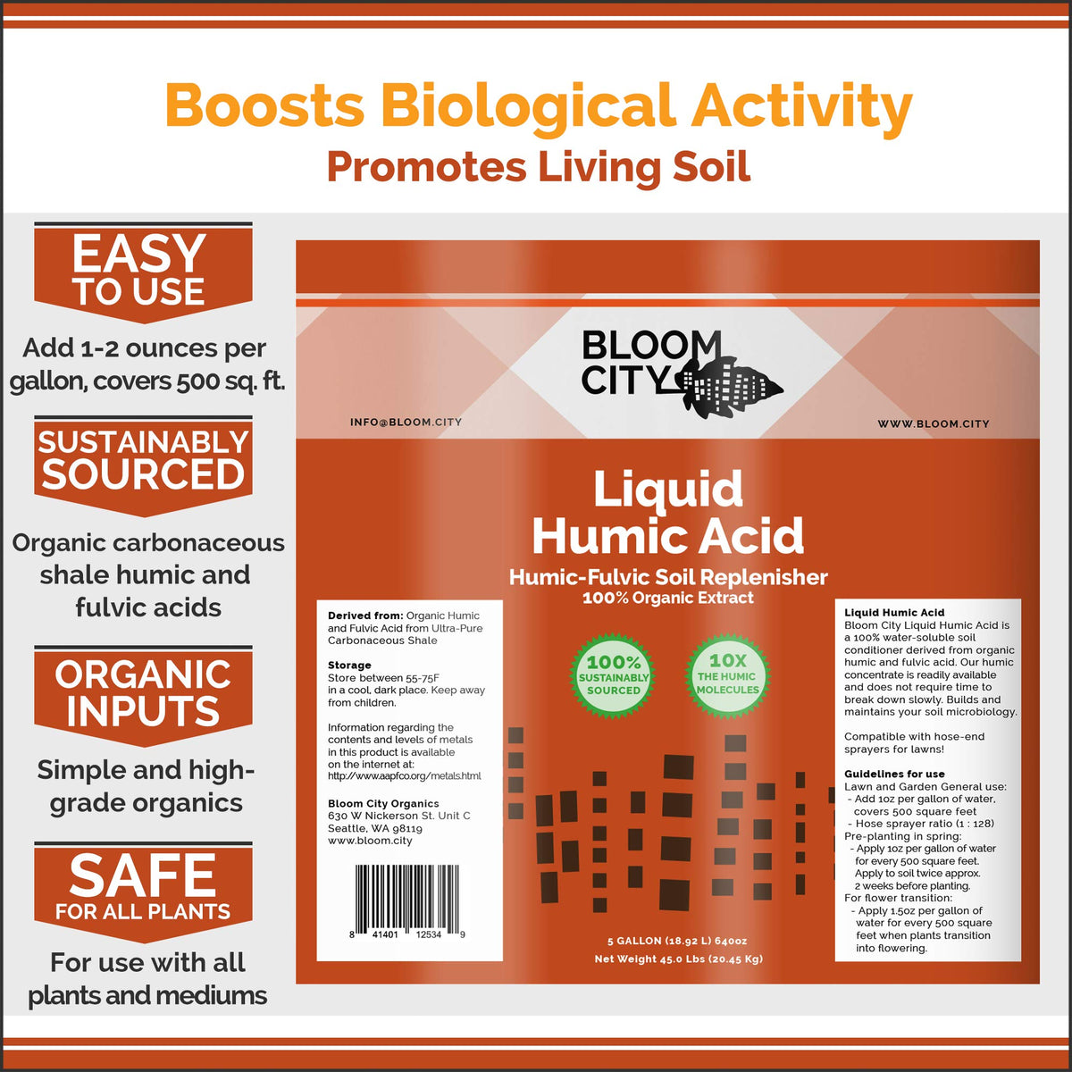 Bloom City Humic Acid lawn application spray ready for coverage.